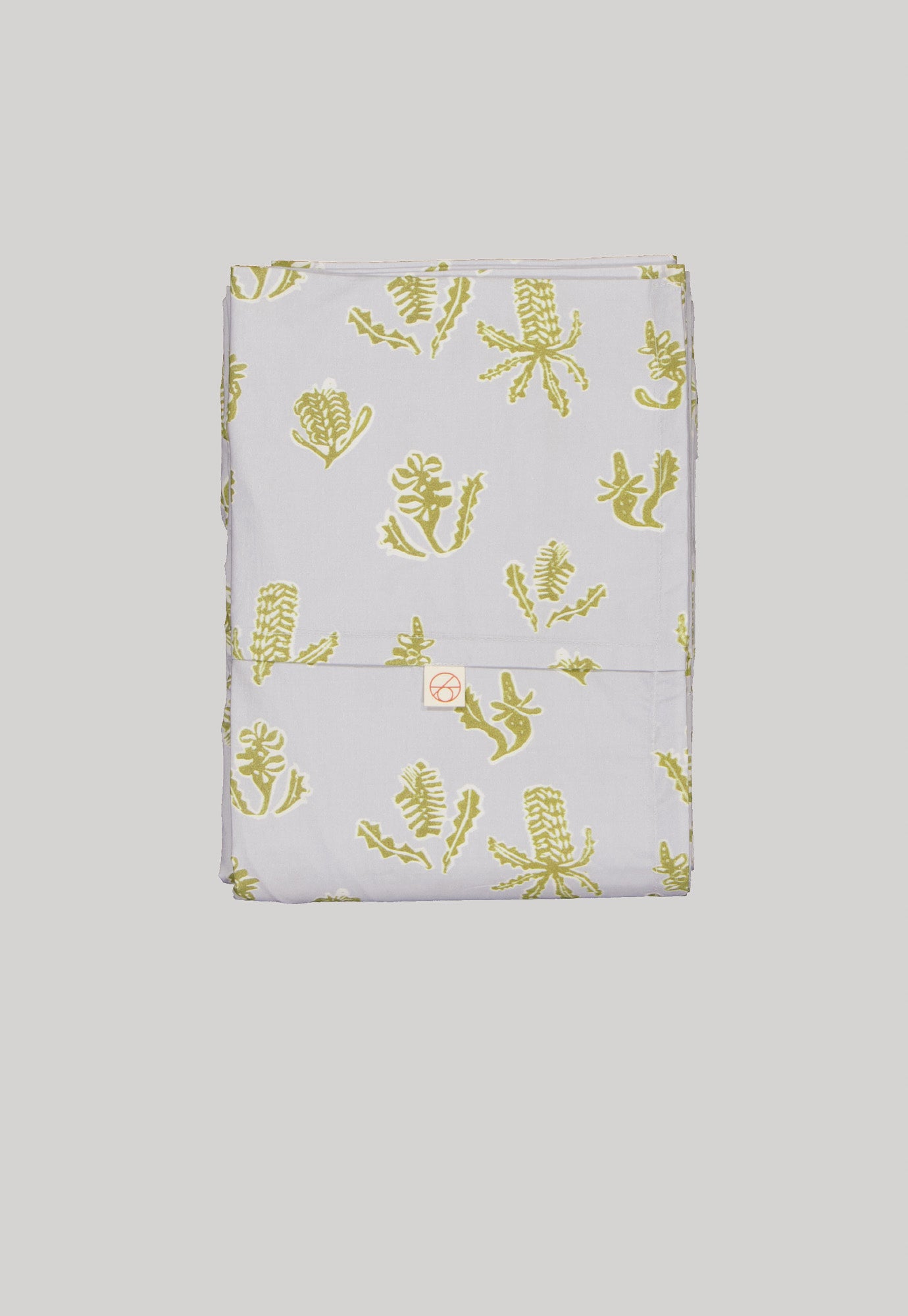 Organic Cotton Flat Sheet - Banksia Lino Green