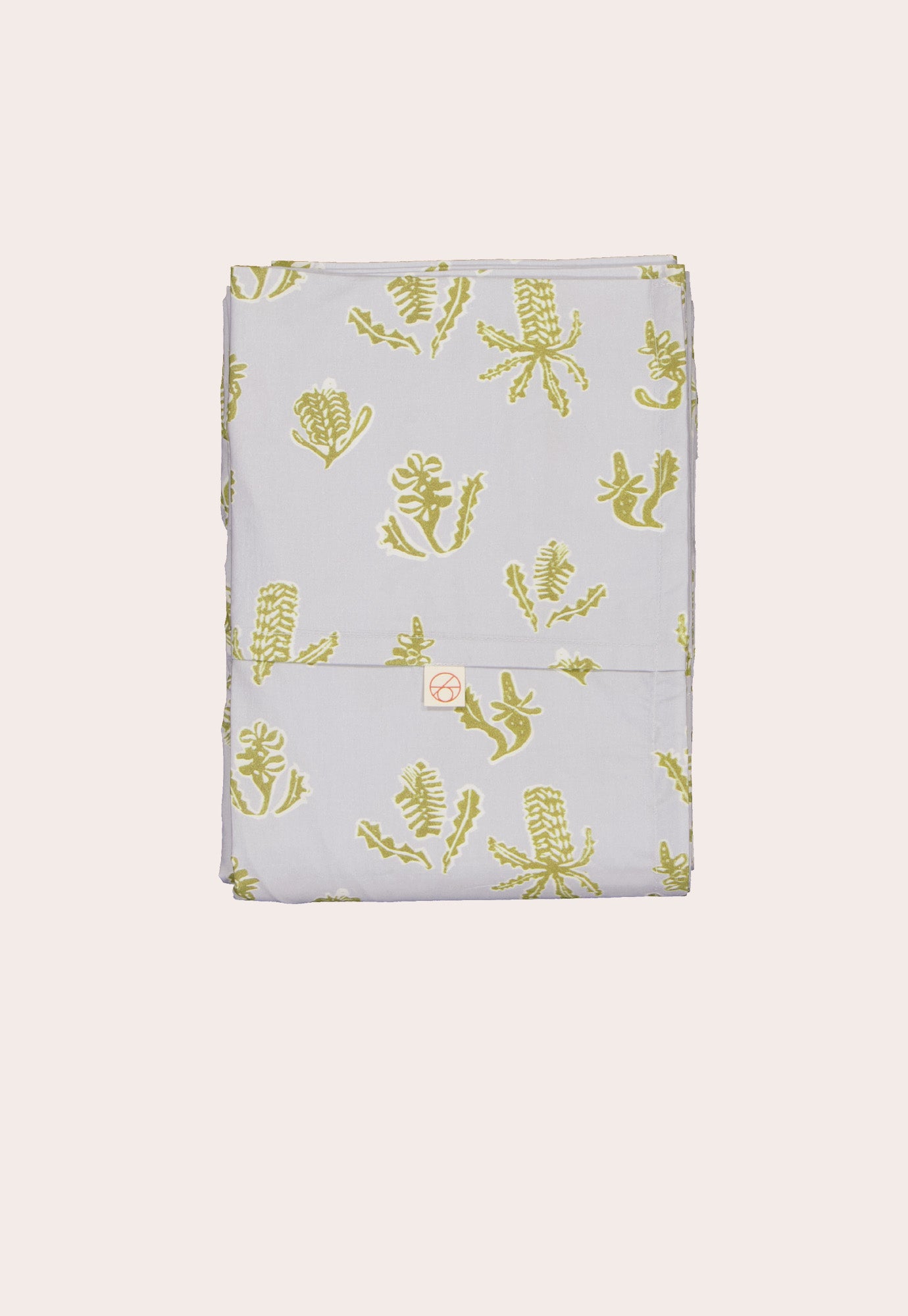Organic Cotton Flat Sheet - Banksia Lino Green