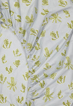 Organic Cotton Fitted Sheet - Banksia Lino Green