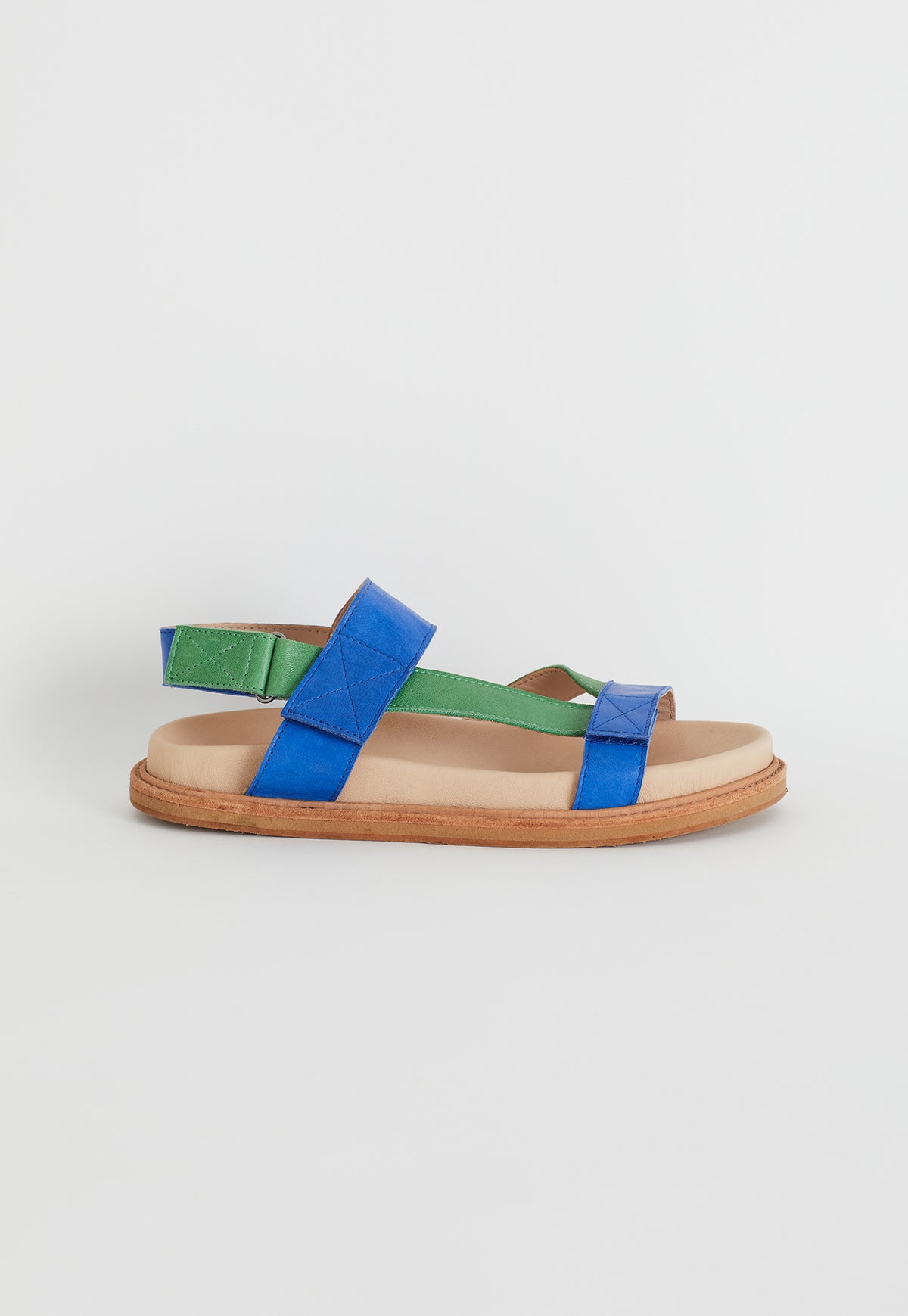 Cross Strap Sandals - Green Blue