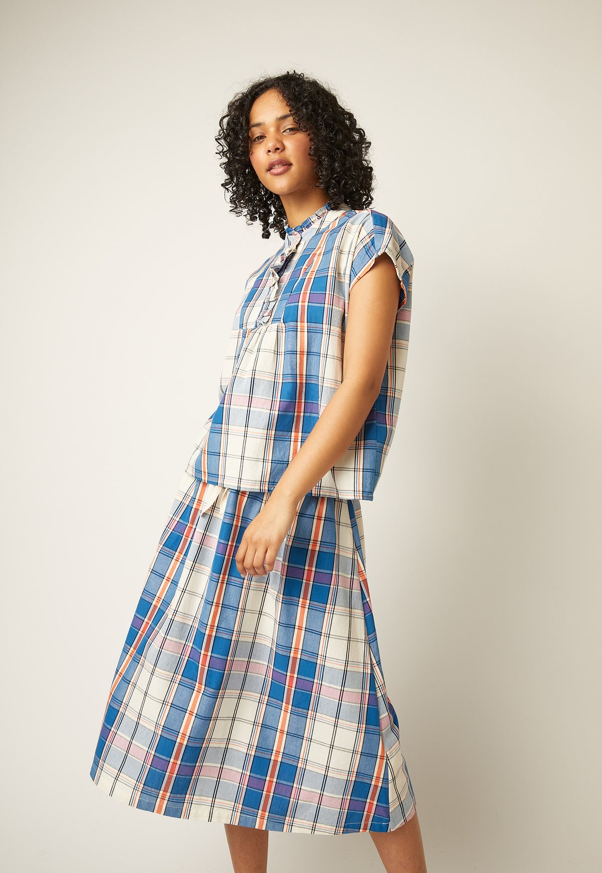 Elodie Top - Blue Check