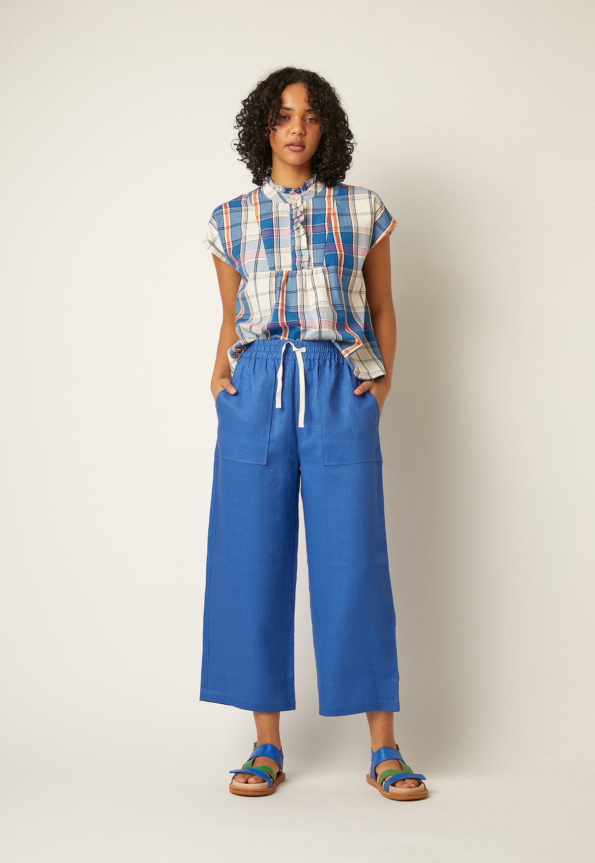Elodie Top - Blue Check