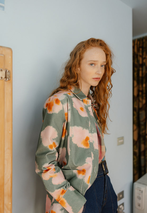 Isla Overshirt - Teal Watercolour