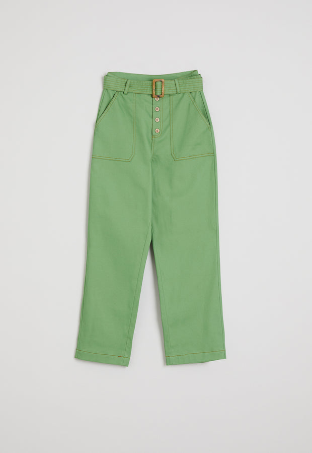 Ina Belted Pant - Apple